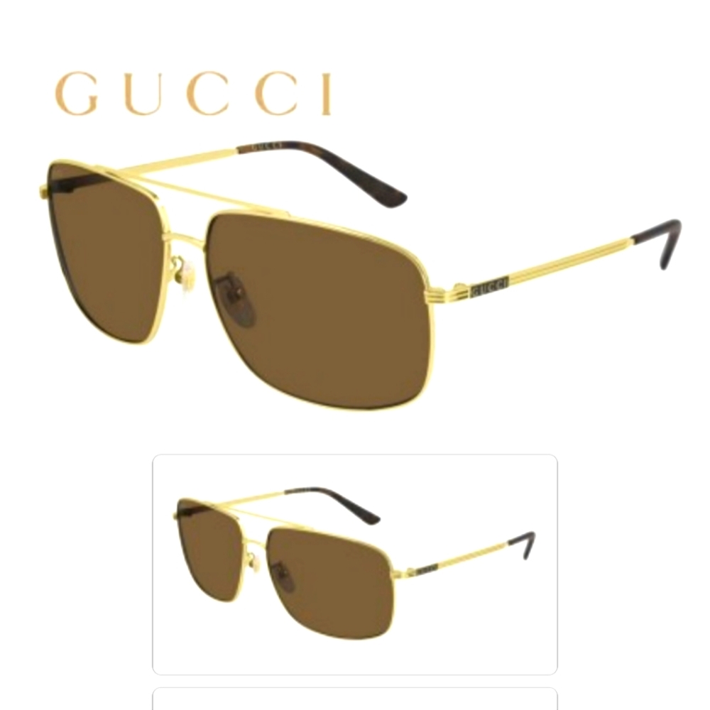 GUCCI AVIATOR GG0836sk 002 HAVANA BROWN LARGE SUNGLASSES GOLD